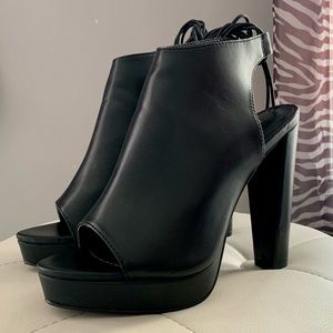open toe booties with heel